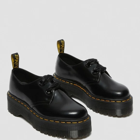 Dr.Martens Holly Platform Oxford In Black Patent Leather Size 9 - Picture 5 of 16